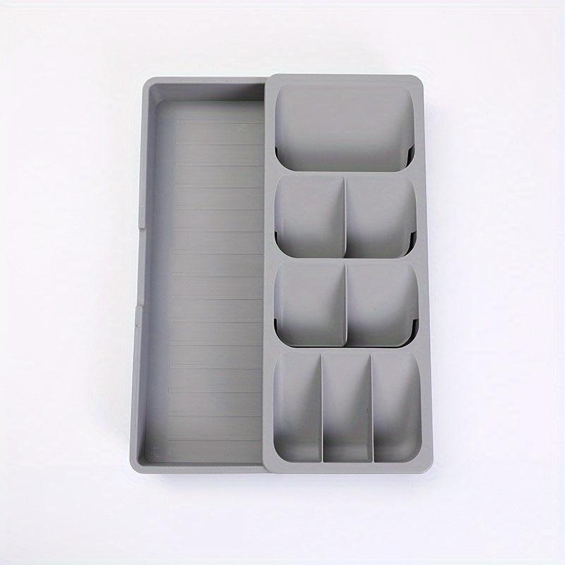 Expandable Drawer Flatware Organizers Double Layer Two Tone Tableware Drawer Sto