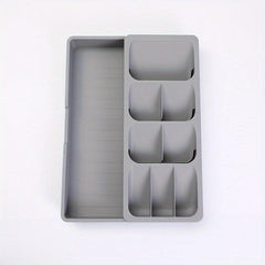 Expandable Drawer Flatware Organizers Double Layer Two Tone Tableware Drawer Sto