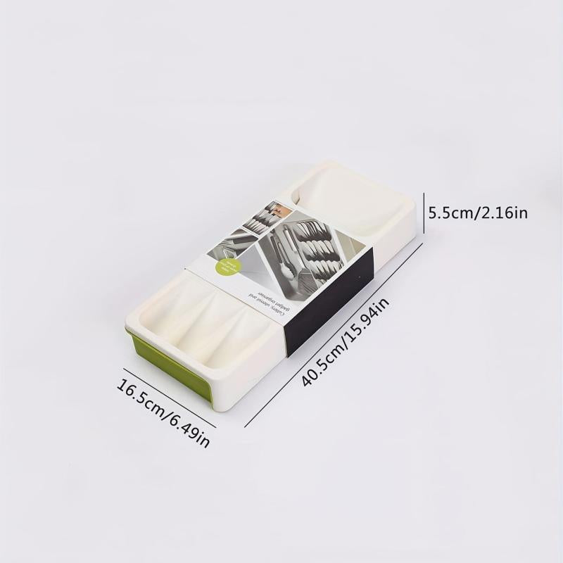 Expandable Drawer Flatware Organizers Double Layer Two Tone Tableware Drawer Sto