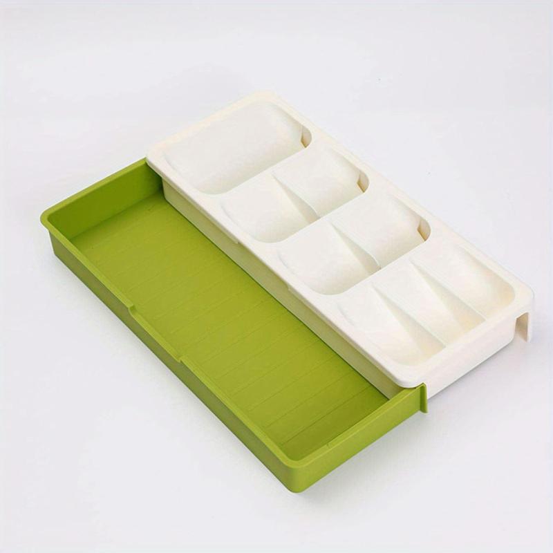 Expandable Drawer Flatware Organizers Double Layer Two Tone Tableware Drawer Sto