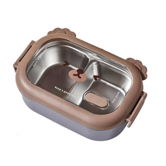 Bear Stainless Steel Lunch Box Divided Bento Box Keeps Food Fresh with Lid