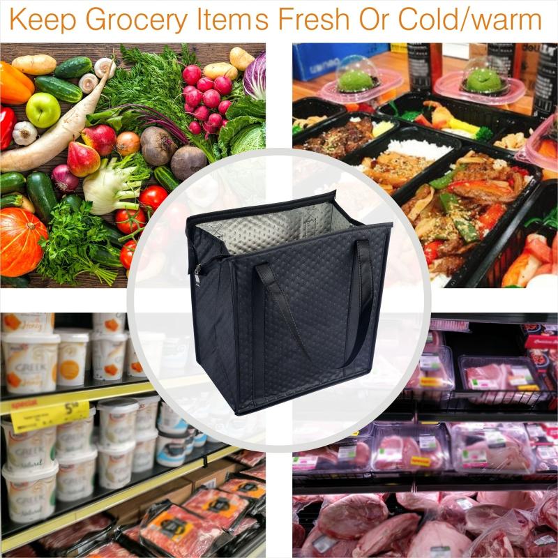 Large Capacity Supermarket Shopping Bag Non-woven Ice Bag Aluminum Foil Insulati