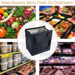Large Capacity Supermarket Shopping Bag Non-woven Ice Bag Aluminum Foil Insulati