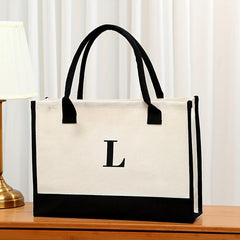 Letter Canvas Handbag Eco Friendly Bag for Beach Camping and Picnic