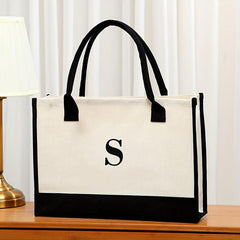 Letter Canvas Handbag Eco Friendly Bag for Beach Camping and Picnic