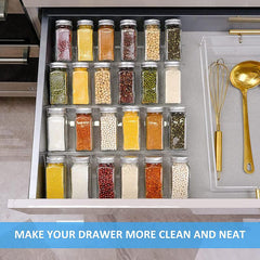4 Tier Acrylic Spice Drawer Organizer Insert Kitchen Rack Tray