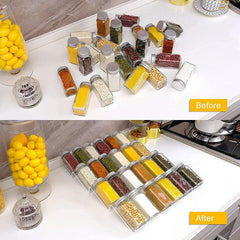 4 Tier Acrylic Spice Drawer Organizer Insert Kitchen Rack Tray