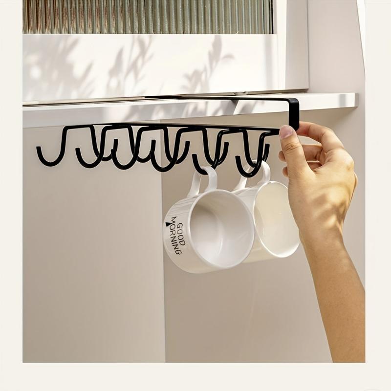 Inverted Cup Holder Drain Storage Organizer Hanging Glass Cup Rack No Punching