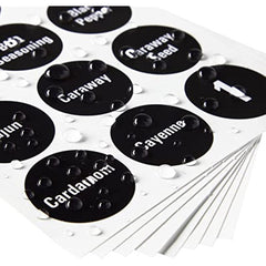 Set Of 144 Round Spice Jar Labels Water Resistant Chalkboard Seasoning Stickers