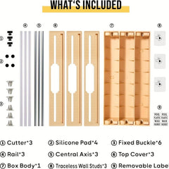 3-in-1 Wrap Cutter: Aluminum Foil, Plastic Wrap, Wax Paper Cutting Box