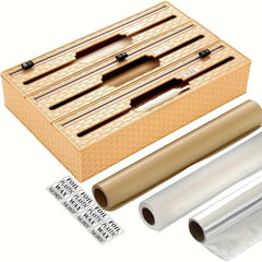 3-in-1 Wrap Cutter: Aluminum Foil, Plastic Wrap, Wax Paper Cutting Box