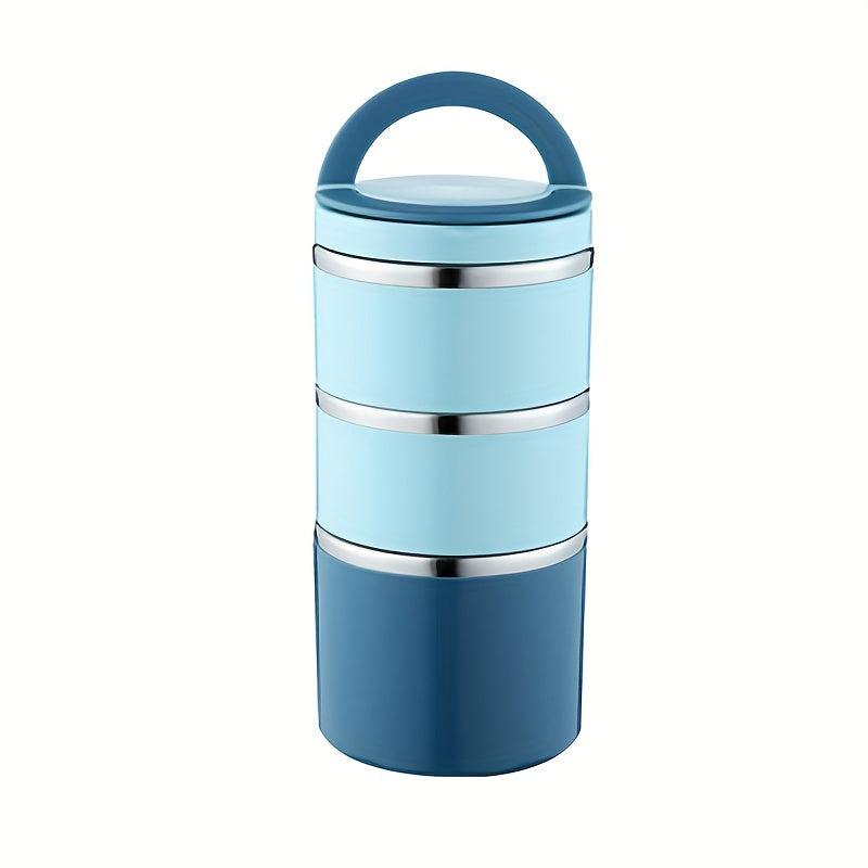Stainless Steel Round Lunch Box Bento Leakproof Container for School Workers