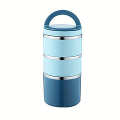 Stainless Steel Round Lunch Box Bento Leakproof Container for School Workers