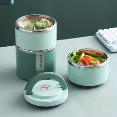 Stainless Steel Round Lunch Box Bento Leakproof Container for School Workers