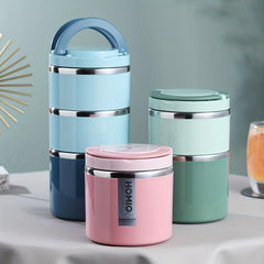 Stainless Steel Round Lunch Box Bento Leakproof Container for School Workers