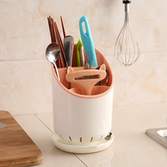 3 Layer Tableware Storage Tube Draining Rack with Drip Tray