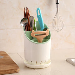 3 Layer Tableware Storage Tube Draining Rack with Drip Tray