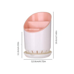 3 Layer Tableware Storage Tube Draining Rack with Drip Tray