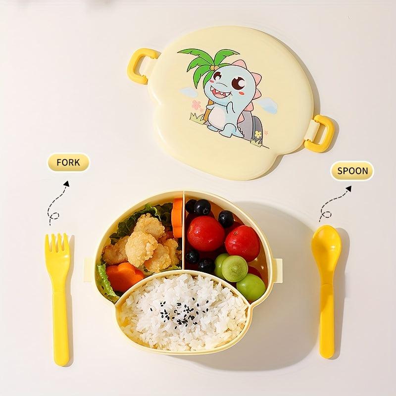 Mushroom Dinosaur Lunch Box Heat Preservation Bento Box with Fork and Spoon