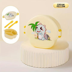 Mushroom Dinosaur Lunch Box Heat Preservation Bento Box with Fork and Spoon