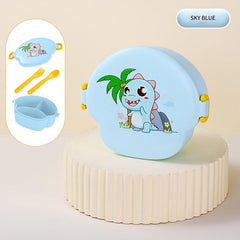 Mushroom Dinosaur Lunch Box Heat Preservation Bento Box with Fork and Spoon