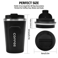 13 Oz Stainless Steel Vacuum Insulated Tumbler Coffee Travel Mug Spill Proof