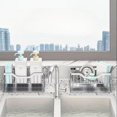 Stainless Steel Sink Storage Rack Faucet Sponge Holder