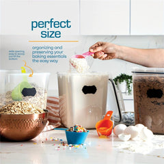 4pcs Airtight Flour & Sugar Containers 5.2L Candy Jars w/ Lids