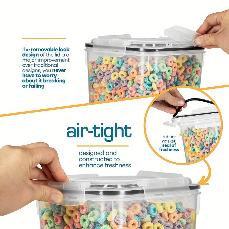 4pcs Airtight Flour & Sugar Containers 5.2L Candy Jars w/ Lids