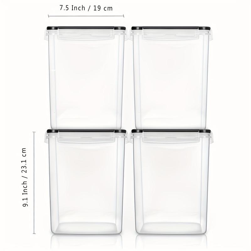 4pcs Airtight Flour & Sugar Containers 5.2L Candy Jars w/ Lids