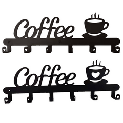 Metal Coffee Mug Holder with 6 Hooks Wall Mounted Rack for Kitchen Bar