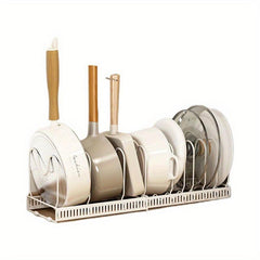 Adjustable Pot and Pan Organizer Rack for Cabinets