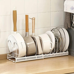 Adjustable Pot and Pan Organizer Rack for Cabinets