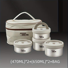 470ML 650ML Lunch Box With Storage Bag Portable Insulated Lunch Container Set