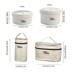 470ML 650ML Lunch Box With Storage Bag Portable Insulated Lunch Container Set
