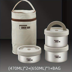 470ML 650ML Lunch Box With Storage Bag Portable Insulated Lunch Container Set