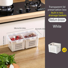 Refrigerator Storage Box Large Capacity Fresh Keeping Double Layer Box