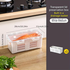 Refrigerator Storage Box Large Capacity Fresh Keeping Double Layer Box