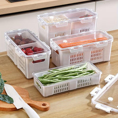 Refrigerator Storage Box Large Capacity Fresh Keeping Double Layer Box