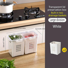 Refrigerator Storage Box Large Capacity Fresh Keeping Double Layer Box