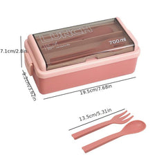 Single Layer Plastic Lunch Box Microwave Safe Sealed Insulated Bento Box Set