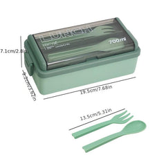 Single Layer Plastic Lunch Box Microwave Safe Sealed Insulated Bento Box Set