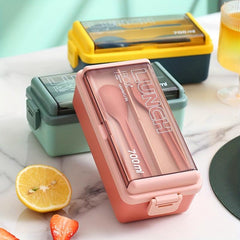 Single Layer Plastic Lunch Box Microwave Safe Sealed Insulated Bento Box Set