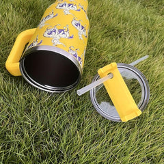 Western Cowboy Print 40oz Tumbler Stainless Steel Double Wall With Lid & Handle