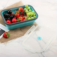 1pc Foldable Silicone Food Storage Container Space Saving Box Microwaveable