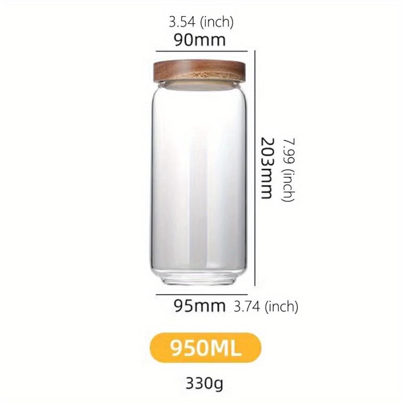 Glass Sealed Jar Moisture-proof Food Storage Container Wooden Lip