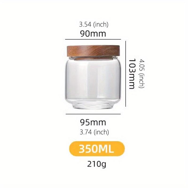 Glass Sealed Jar Moisture-proof Food Storage Container Wooden Lip
