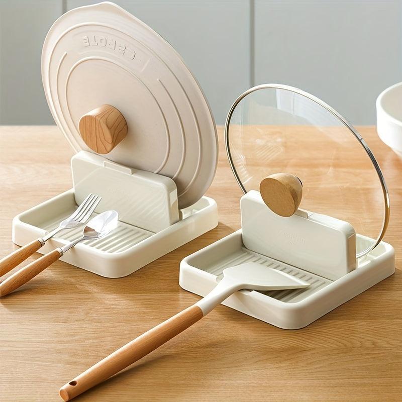 Foldable Pot Lid Holder & Spoon Rest - Heat Resistant Cooking Utensil Rack