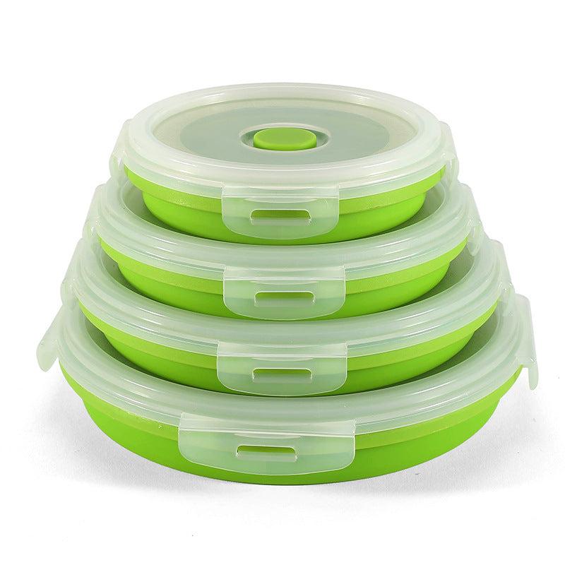 4pcs Insulated Silicone Folding Lunch Box for Picnics & Travel