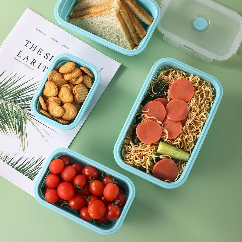 4pcs Insulated Silicone Folding Lunch Box for Picnics & Travel